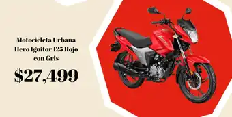 Elektra Motocicleta Urbana Hero Ignitor 125 Rojo con Gris oferta