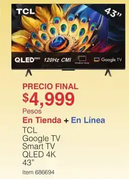 Costco TCL Google TV Smart TV QLED 4K oferta