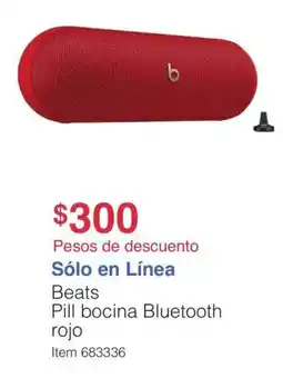 Costco Beats Pill bocina Bluetooth rojo oferta