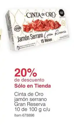 Costco Cinta de Oro jamón serrano Gran Reserva oferta