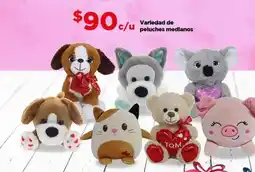 Bodega Aurrerá Varledad de peluches medianos oferta