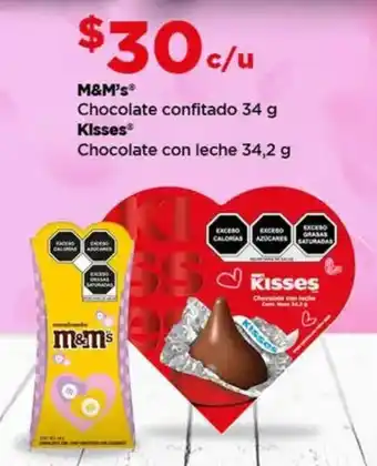 Bodega Aurrerá M&M's Chocolate confitado, Kisses Chocolate con leche oferta