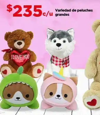 Bodega Aurrerá Varledad de peluches grandes oferta