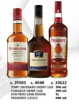 Bodegas Alianza Brandy FUNDADOR, DON PEDRO, PRESIDENTE oferta