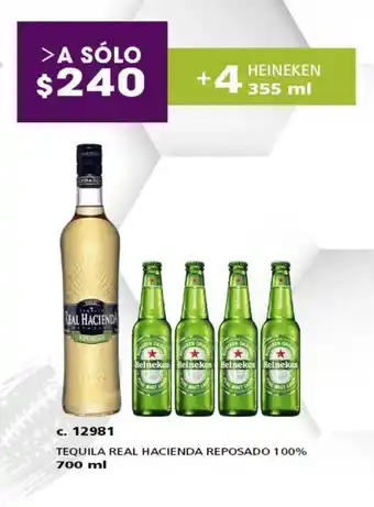 Bodegas Alianza Tequila real hacienda reposado 100% oferta