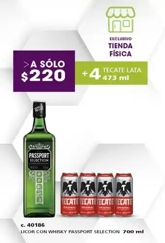 Bodegas Alianza Licor con whisky passport selection oferta