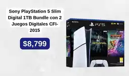 Mercado Libre Sony PlayStation 5 Slim Digital 1TB Bundle con 2 Juegos Digitales CFI-2015 oferta