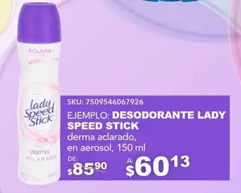 DelSol Desodorante lady speed stick derma aclarado, en aerosol oferta