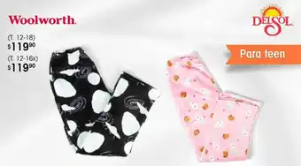 Woolworth DelSol Pijama para Teen 12-18/12-16x oferta