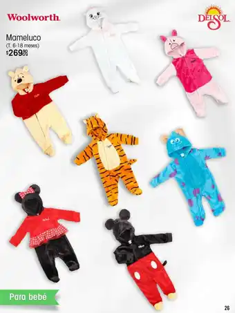 Woolworth DelSol Mameluco para Bebé 6-18 meses oferta