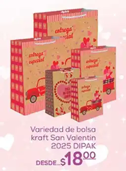 Fresko Variedad de bolsa kraft San Valentin 2025 DIPAK oferta