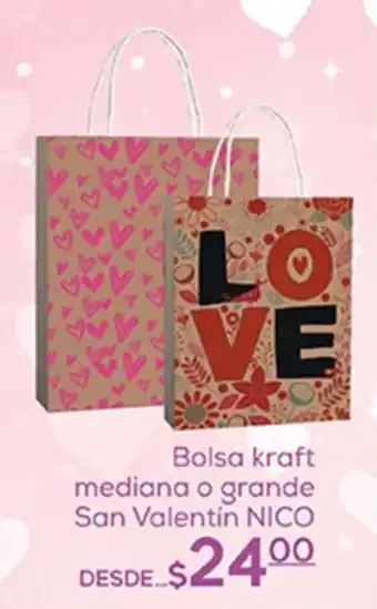 Fresko Bolsa kraft mediana o grande San Valentín NICO oferta