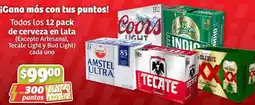 Soriana Híper Todos los 12 pack de cerveza en lata oferta