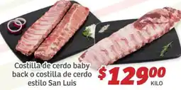 Soriana Híper Costilla de cerdo baby back o costilla de cerdo estilo san luis oferta