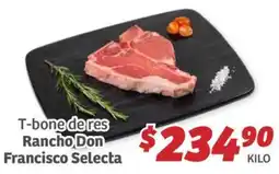 Soriana Híper Rancho don francisco selecta t-bonede res oferta