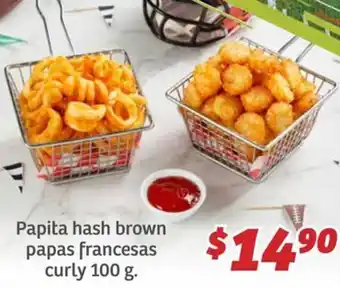 Soriana Híper Papita hash brown papas francesas curly oferta