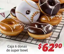 Soriana Híper Caja 6 donas de super bowl oferta