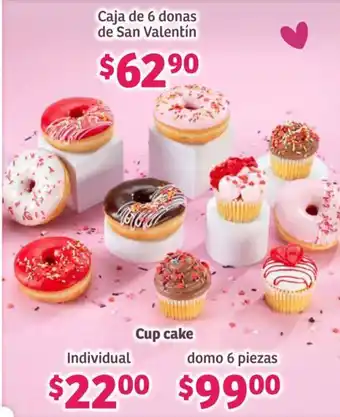 Soriana Híper Caja de 6 donas de san valentín oferta