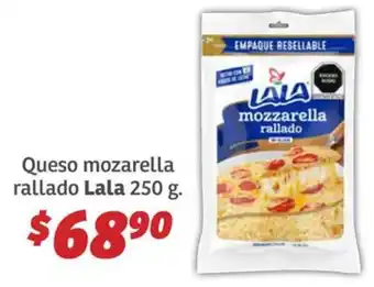 Soriana Híper Lala queso mozarella rallado oferta