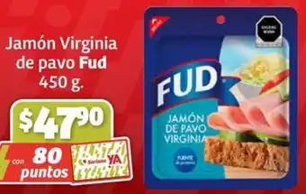 Soriana Híper Fud jamón virginia de pavo oferta