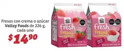 Soriana Híper Valley foods fresas con crema o azúcar oferta