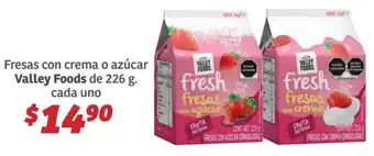 Soriana Híper Valley foods fresas con crema o azúcar oferta