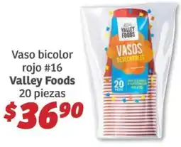 Soriana Híper Valley foods vaso bicolor rojo #16 oferta