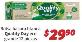 Soriana Híper Quality day bolsa basura blanca eco grande oferta