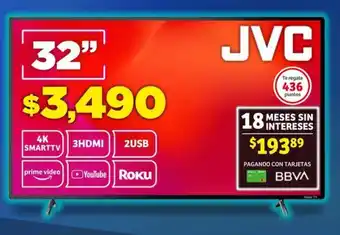 Soriana Súper JVC 4K Smart TV 32" oferta