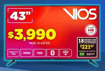 Soriana Súper Vios Smart TV FHD 43" oferta