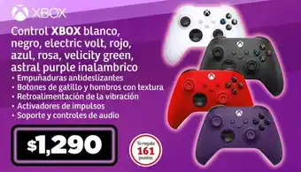 Soriana Súper Control XBOX blanco, negro, electric volt, rojo, azul, rosa, velicity green, astral purple inalambrico oferta