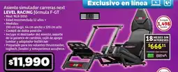 Soriana Súper Asiento simulador carreras next LEVEL RACING fórmula F-GT oferta