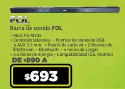 Soriana Súper Barra de sonido FOL oferta