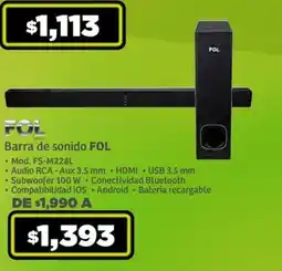 Soriana Súper Barra de sonido FOL oferta