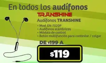 Soriana Súper Audífonos TRANSHINE oferta