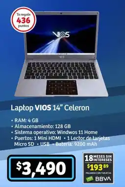 Soriana Súper Laptop VIOS 14" Celeron oferta