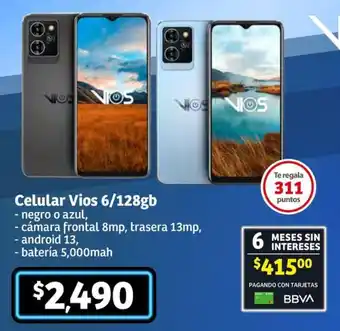 Soriana Súper Celular Vios 6/128gb oferta