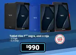 Soriana Súper Tablet Vios 7" negra, azul o roja oferta