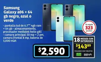 Soriana Súper Samsung Galaxy a06 +64 gb negro, azul o verde oferta