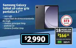 Soriana Súper Samsung Galaxy tablet a9 color gris pantalla 8.7" oferta