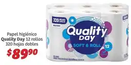 Soriana Híper Quality day papel higiénico oferta