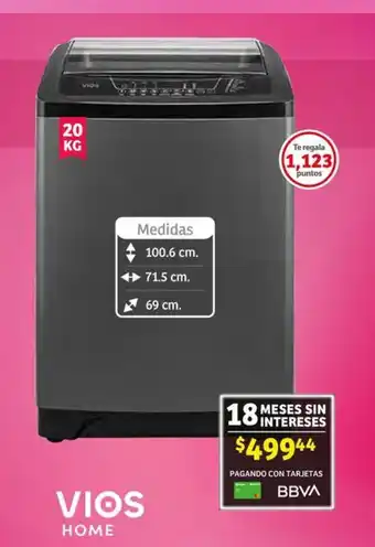 Soriana Súper Lavadora automática 20 kg plata VIOS HOME oferta