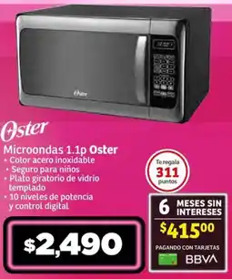 Soriana Súper Microondas 1.1p Oster oferta