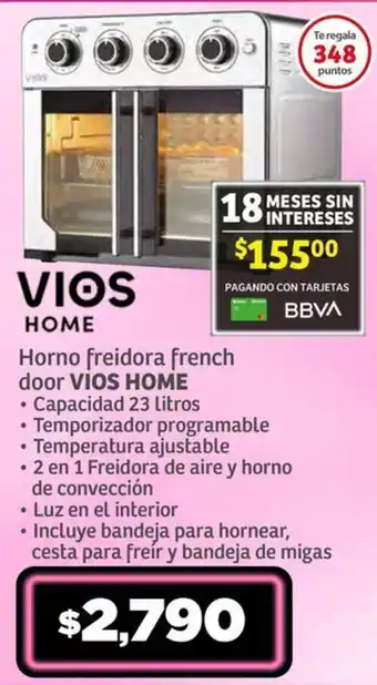 Soriana Súper Horno freidora french door VIOS HOME oferta