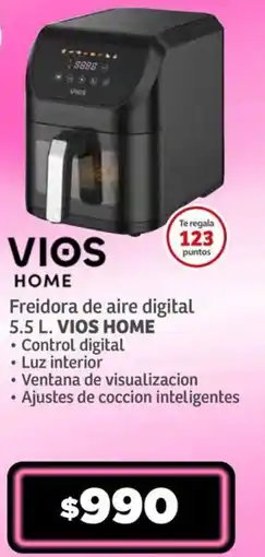 Soriana Súper Freidora de aire digital 5.5 L VIOS HOME oferta