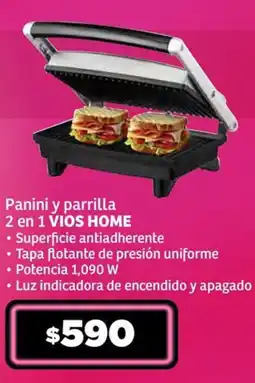 Soriana Súper Panini y parrilla 2 en 1 VIOS HOME oferta