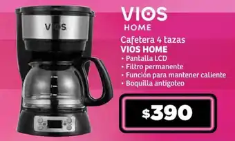 Soriana Súper Cafetera 4 tazas VIOS HOME oferta