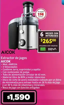 Soriana Súper Extractor de jugos AICOK oferta