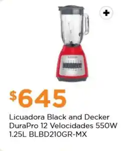 Chedraui Licuadora Black and Decker DuraPro 12 Velocidades 550W 1.25L BLBD210GR-MX oferta