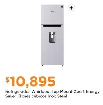 Chedraui Refrigerador Whirlpool Top Mount Xpert Energy Saver 13 pies cúbicos Inox Steel oferta